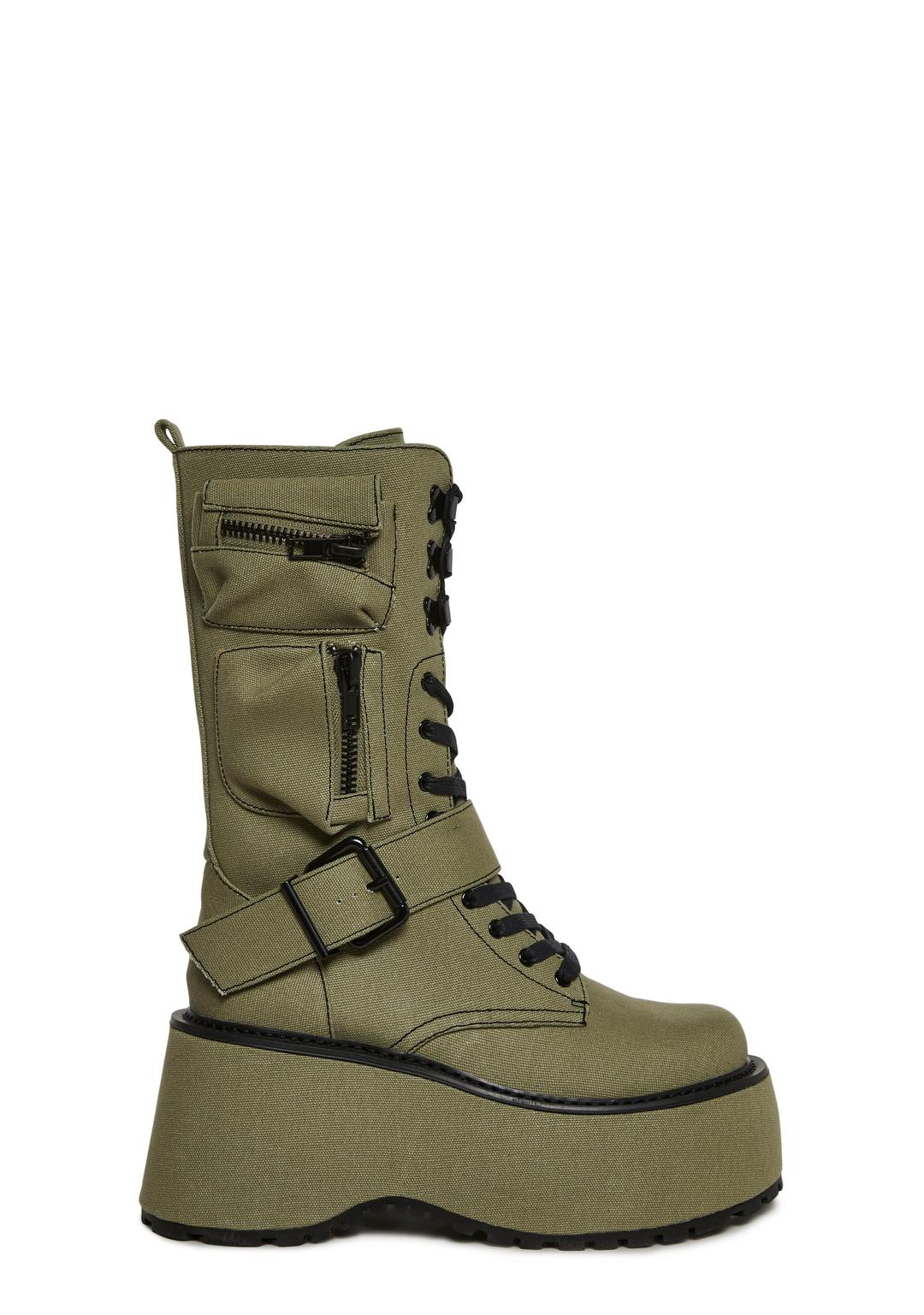 Obsidian Platform Zip-Up Boots - GRAY / US 5