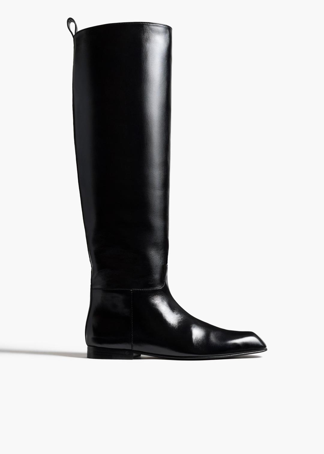 Colt Knee-High Boot in Black Glazed Leather - 35.5 / BLACK / UPPER100%CLSOLE100%CL