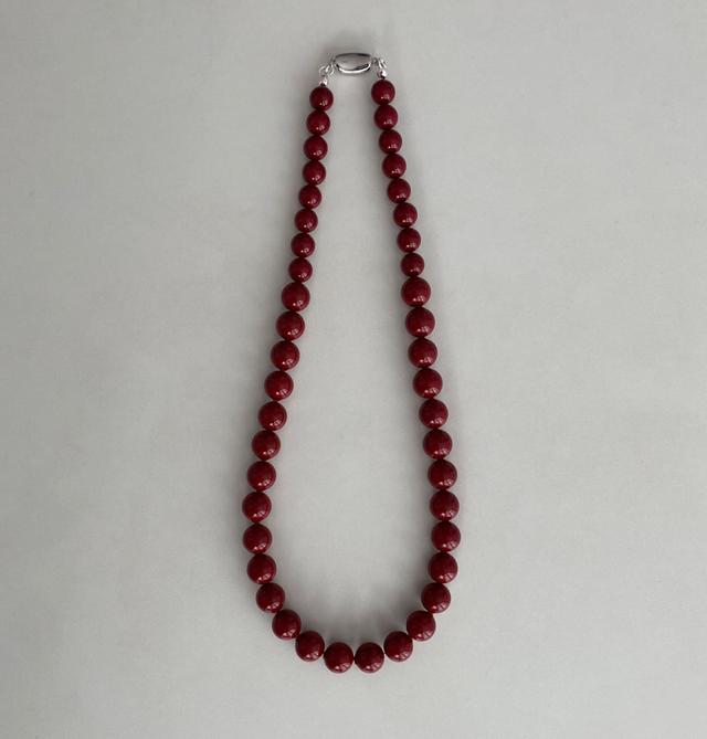 Burgundy red necklace 10mm