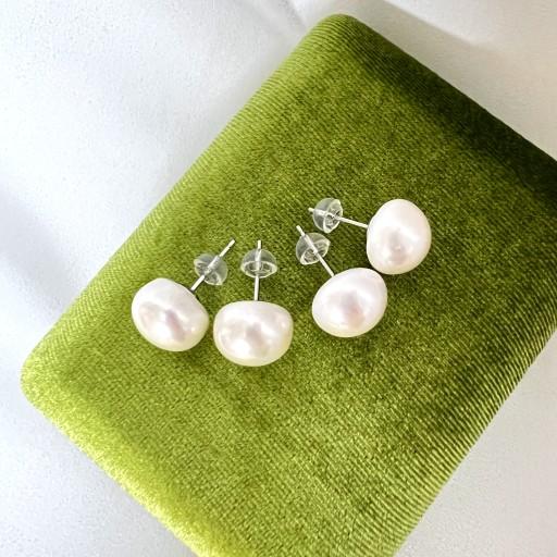 [925실버]빅사이즈 진주귀걸이 12mm 담수진주귀걸이