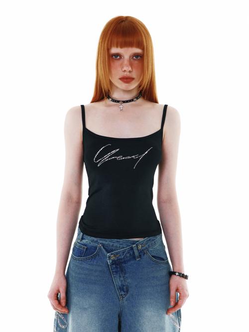 SIGNATURE CUBIC TANK TOP BLACK