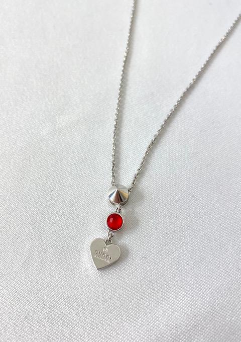 Gucci red heart 925silver necklace