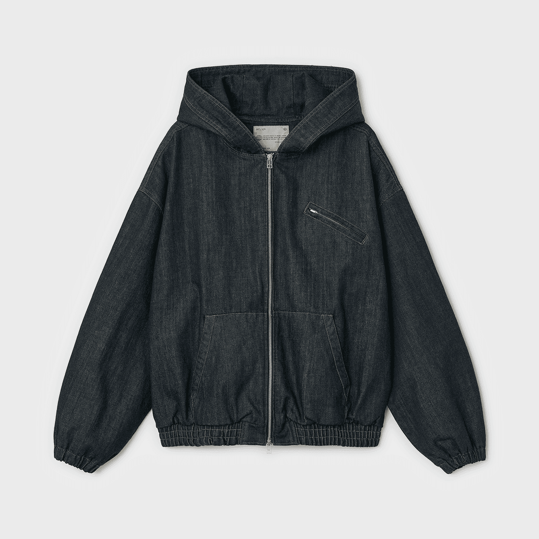 가르송 데님 후디 점퍼 - 로우 인디고