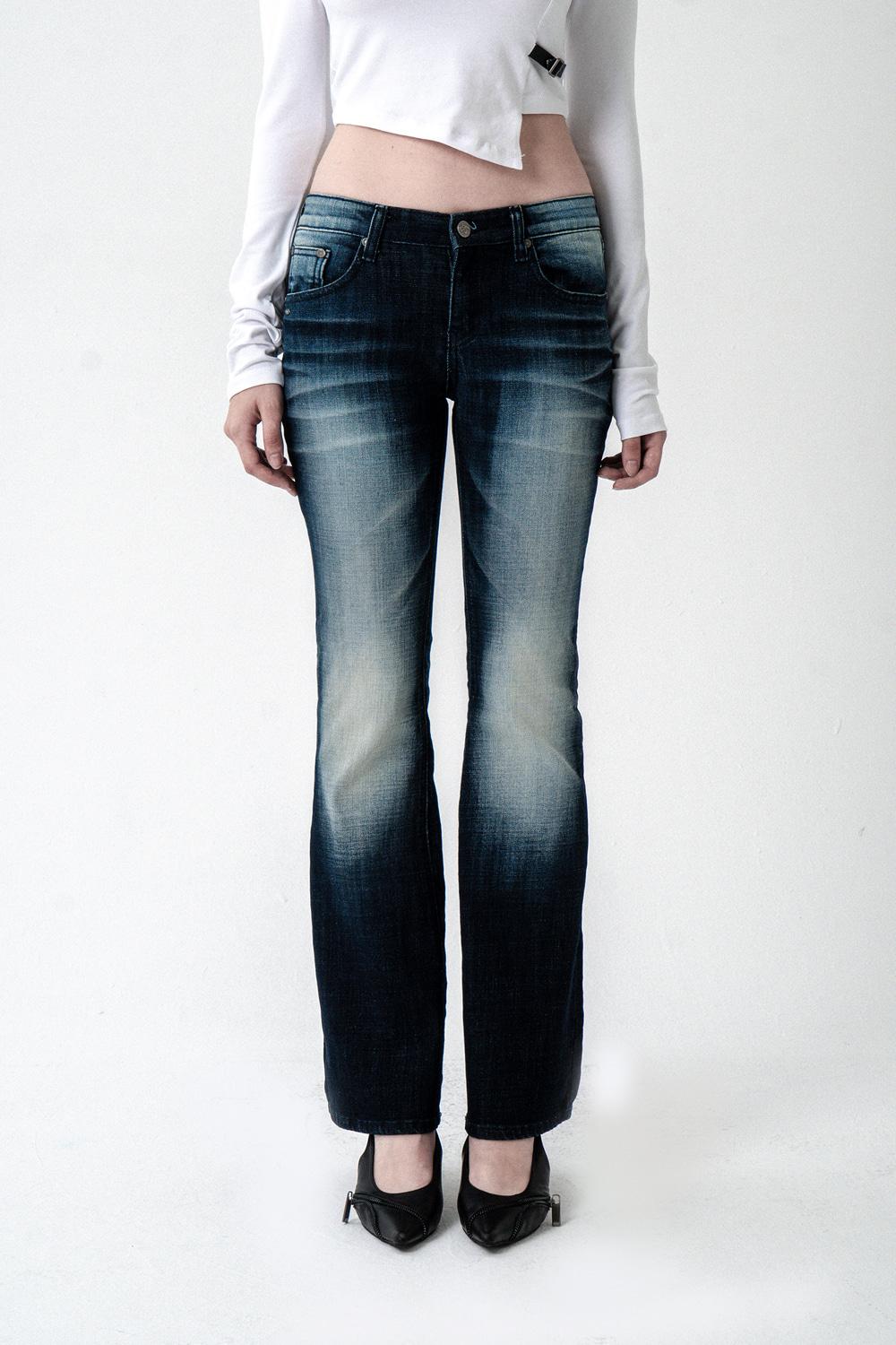 NIGHT WASHING DENIM PANTS DEEP BLUE