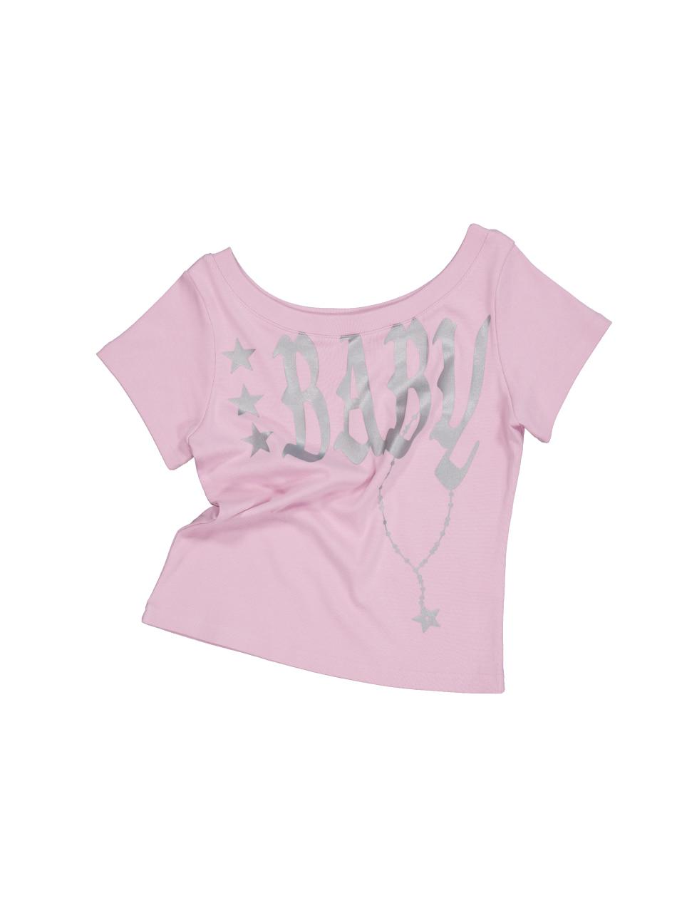 BABY WIDE NECK TOP / PINK