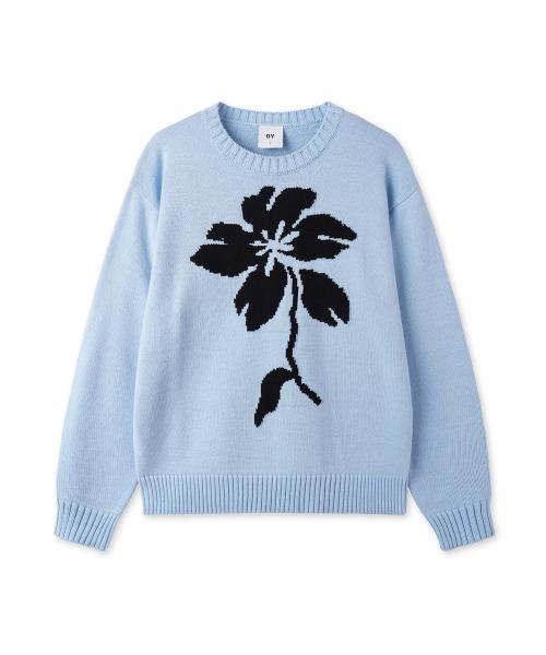 오와이(OY)  FLORAL BLOOM KNIT - SKY BLUE - 사이즈 & 후기 | 무신사
