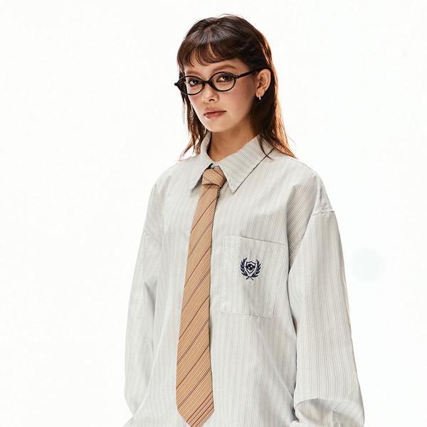 retro striped long-sleeved shirt