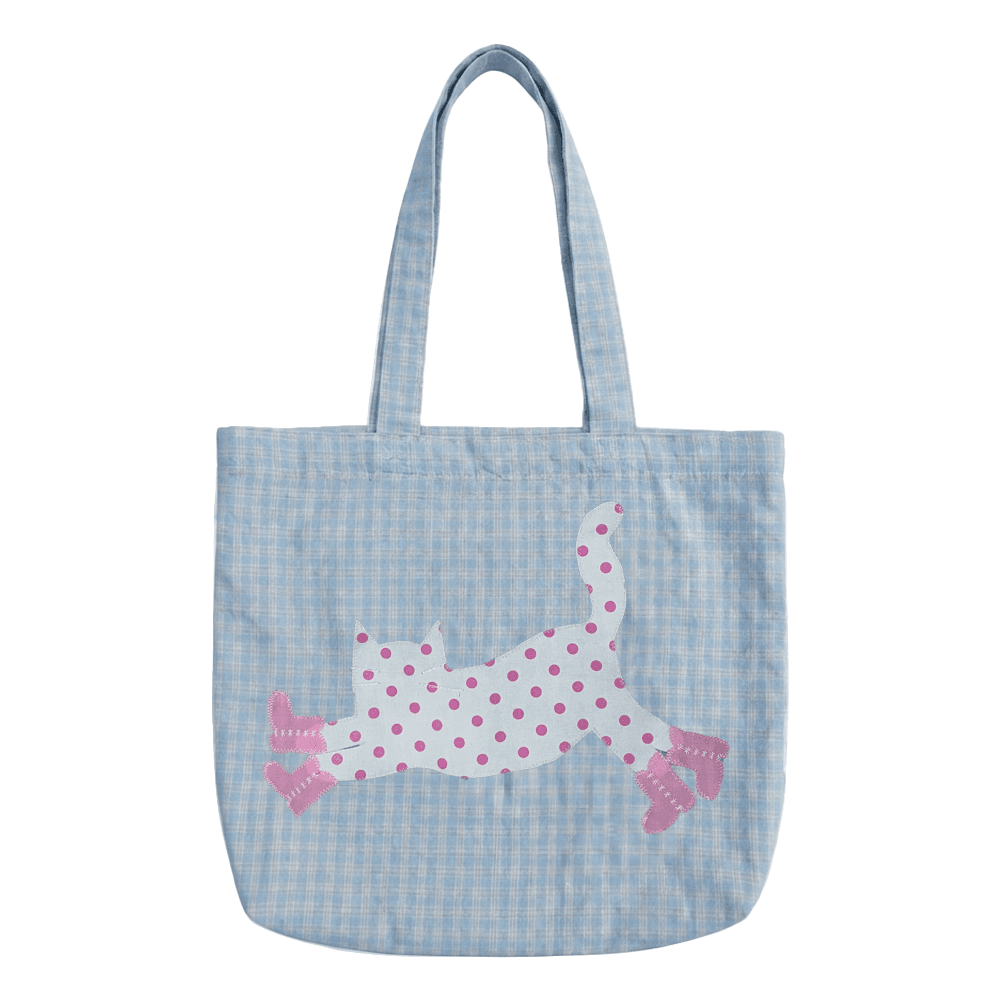 [Handmade] Cat Tote Bag (Blueberry)
