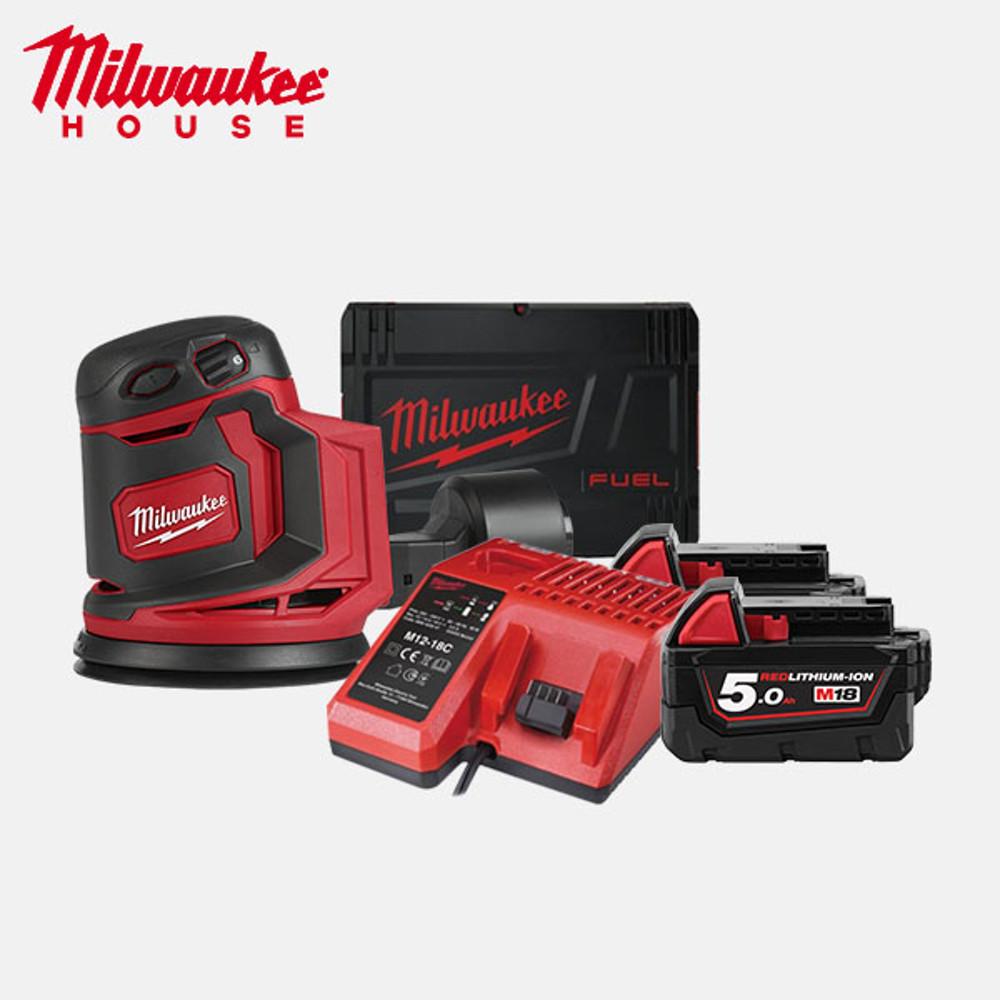 밀워키 18V 5.0Ah 원형샌더 센더 샌딩기 충전 전동 M18 BOS125-502X