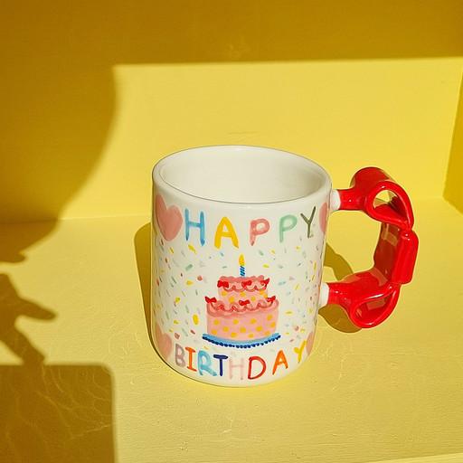 생일축하해 리본 빅머그