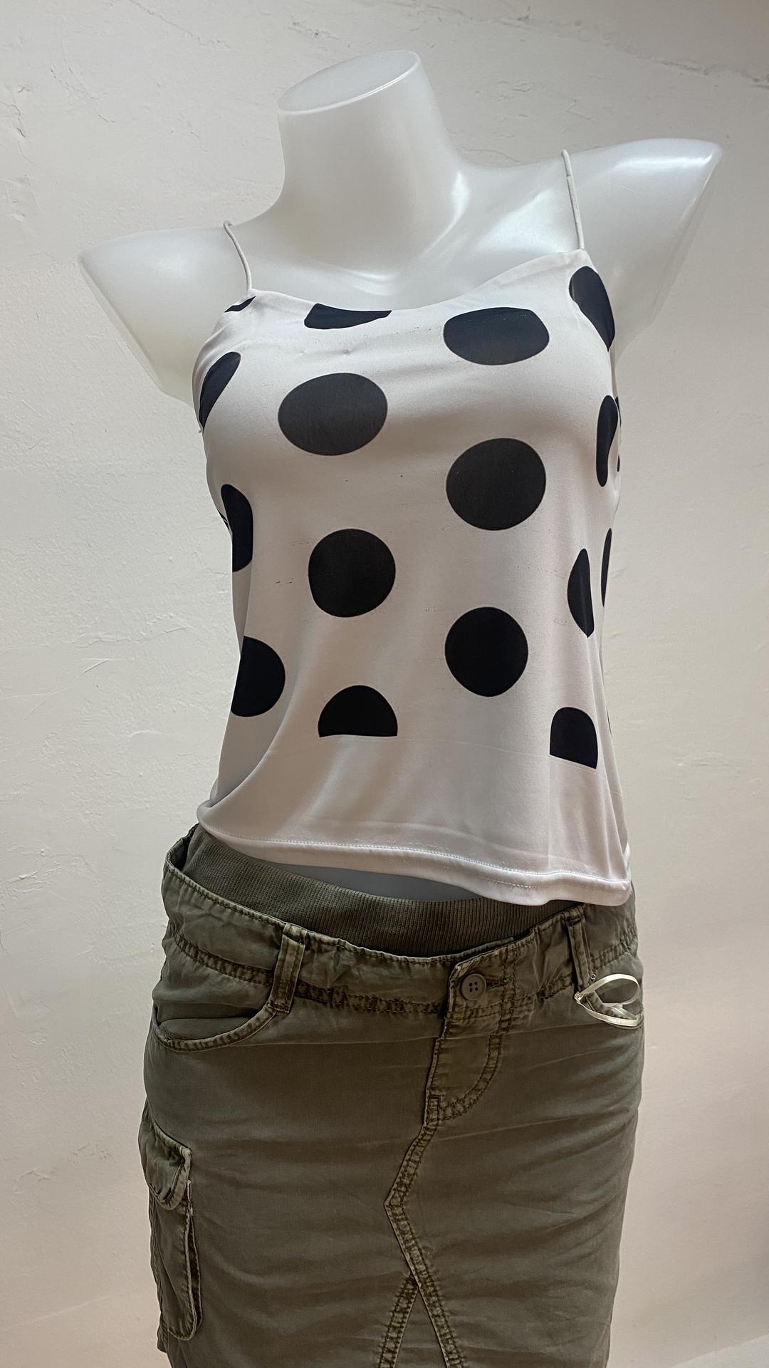 Polka Dot Print Sleeveless Top