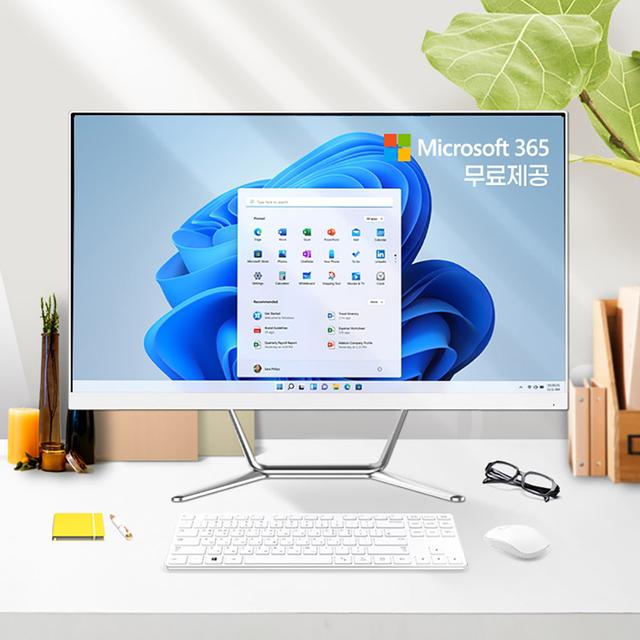 일체형PC 디클 올인원 PC A238N+오피스365 쿼드코어 24형 컴퓨터 베사홀 FHD Win11