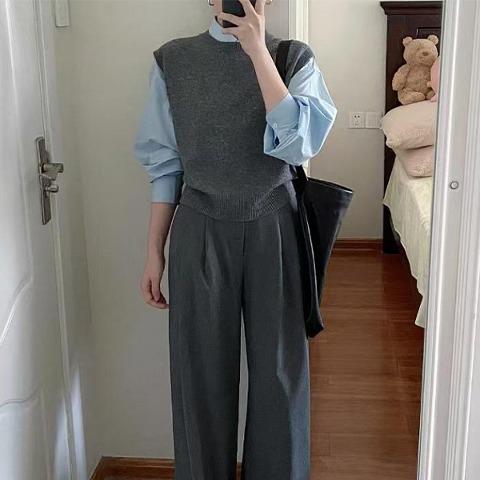 꾸안꾸 출근룩 히즈엘쓰리피스