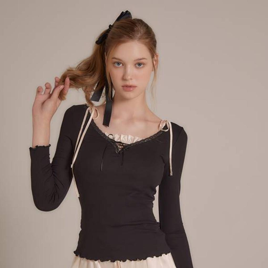 웜 실루엣 - 골지 긴팔 EBPPE4T88M