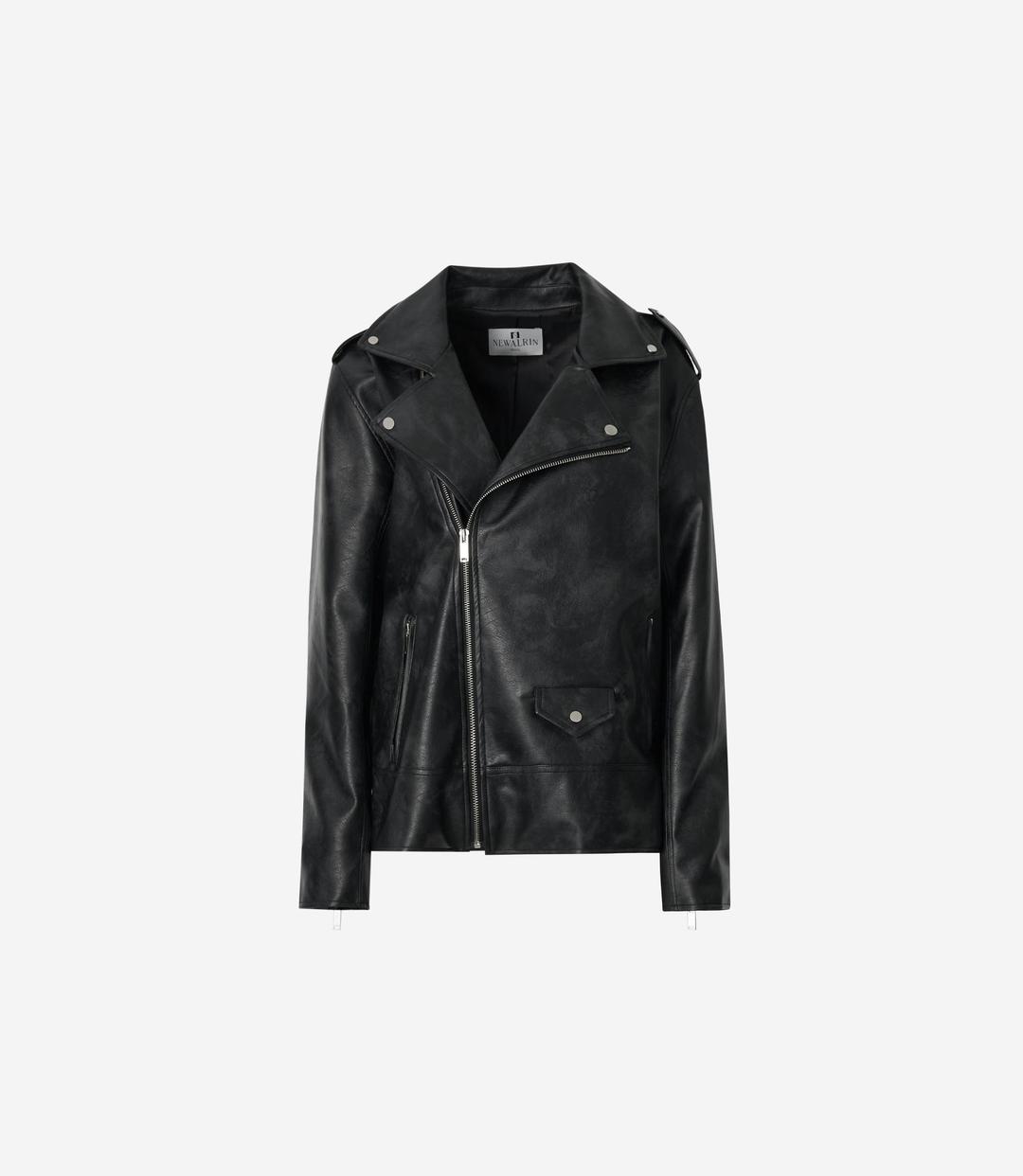 Noir Sudded Leather Jacket