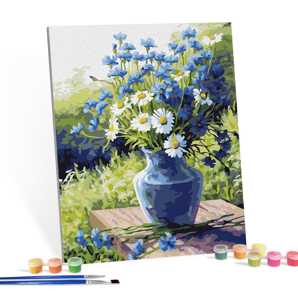 아이러브페인팅 DIY캔버스형 그림그리기 40x50cm 수레국화와 데이지