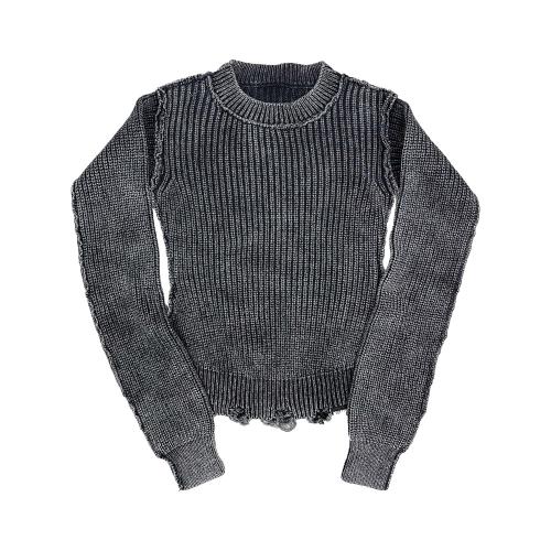 더티 립 니트 스웨터 우먼[그레이]