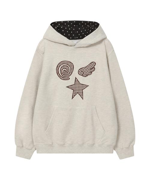 3 심볼 후드 티셔츠 [오트밀]