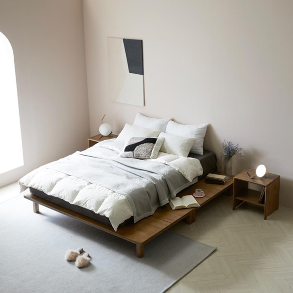 (희망일배송)라움 에일리 무헤드 침대 평상형 침대 깔판 저상형 침대프레임 호텔매트리스  SS Q K LK CK 침대협탁