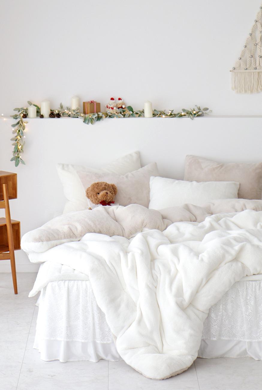 뉴 노스베어 리버서블 프리미엄 양면 라셀10mm 장모극세사 차렵이불  6colors