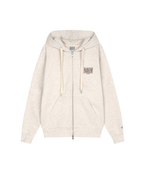 마리떼(MARITHÉ)  CLASSIC LOGO HOODIE ZIPUP oatmeal - 사이즈 & 후기 | 무신사