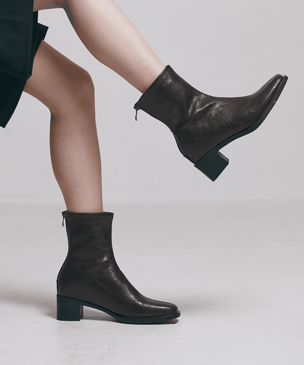 세인트새틴 세라프 스트레치 키높이 앵클 부츠 2color