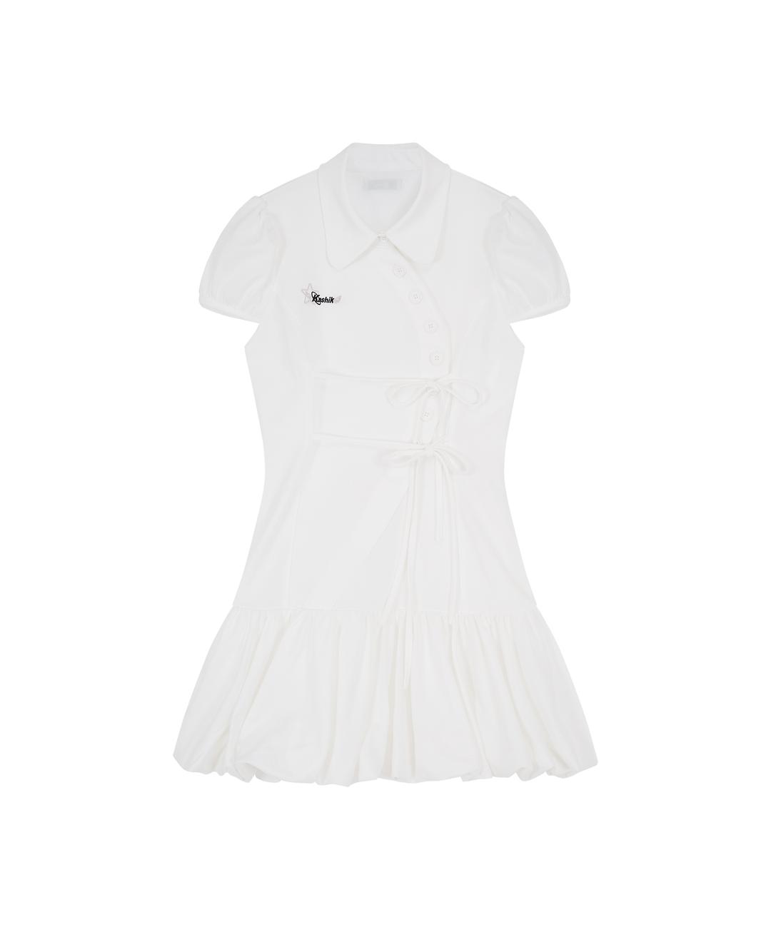 Puff Preppy Mini Dress White