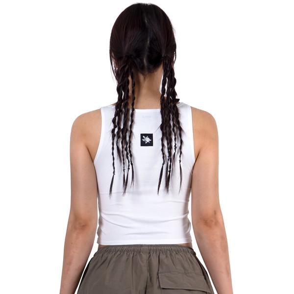 와일 BLACK TAPE CROP SLEEVELESS (WHITE)