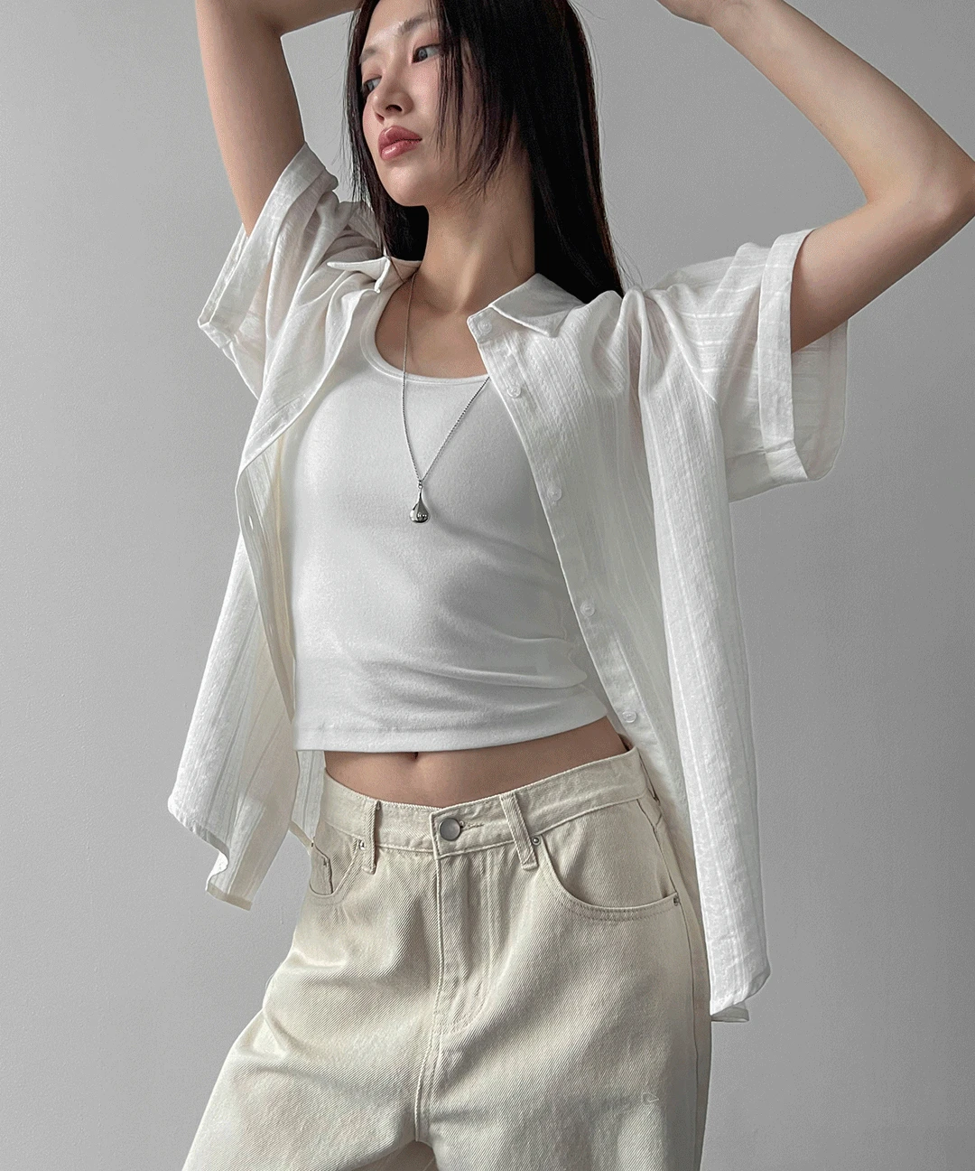 텍스처 롤업 셔츠