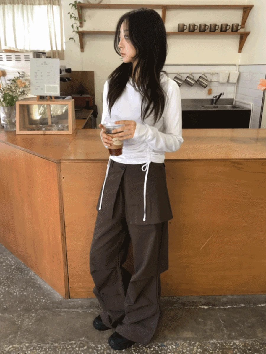 [모델소장] 스트링 레이어드 스커트팬츠