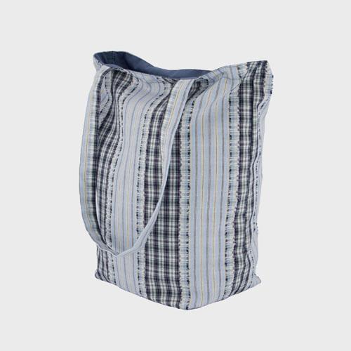 Striped Patchwork Bag (Blue)