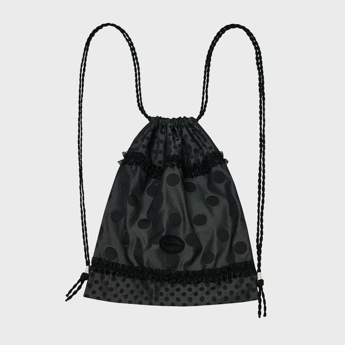 Ruffled Dotted Bag [Black]