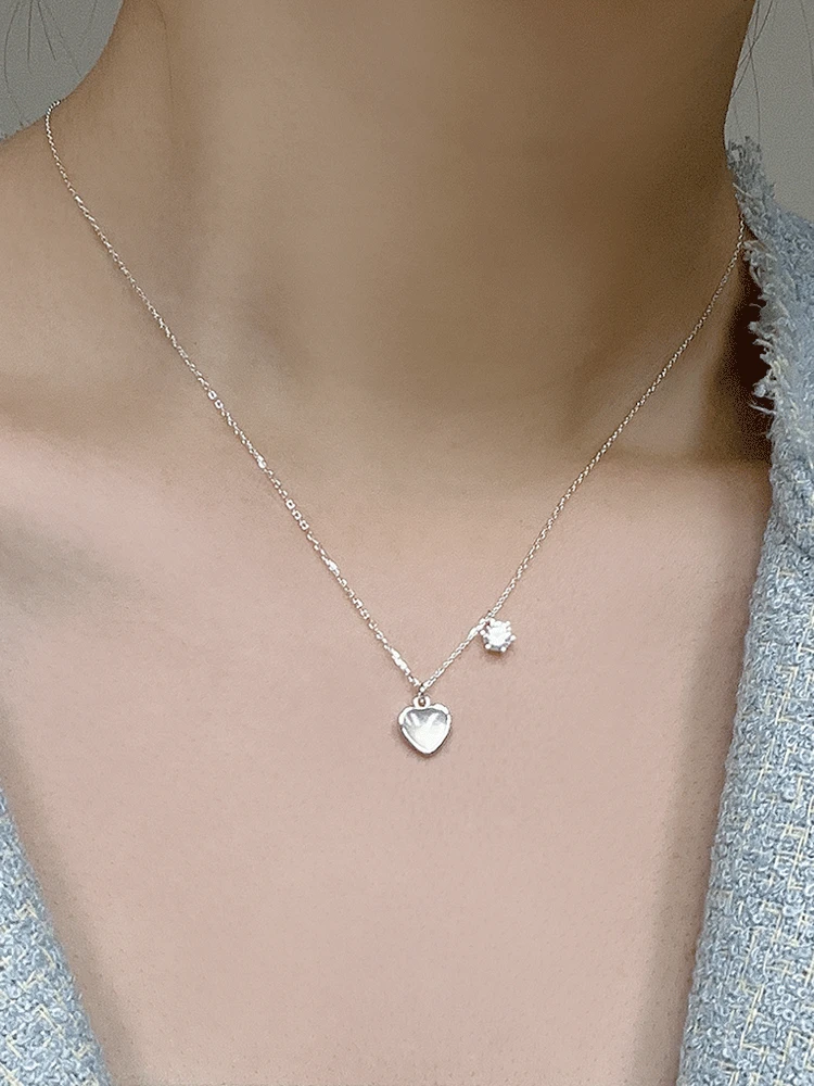 [*주문폭주] 925 silver mood heart necklace (자개) 20차