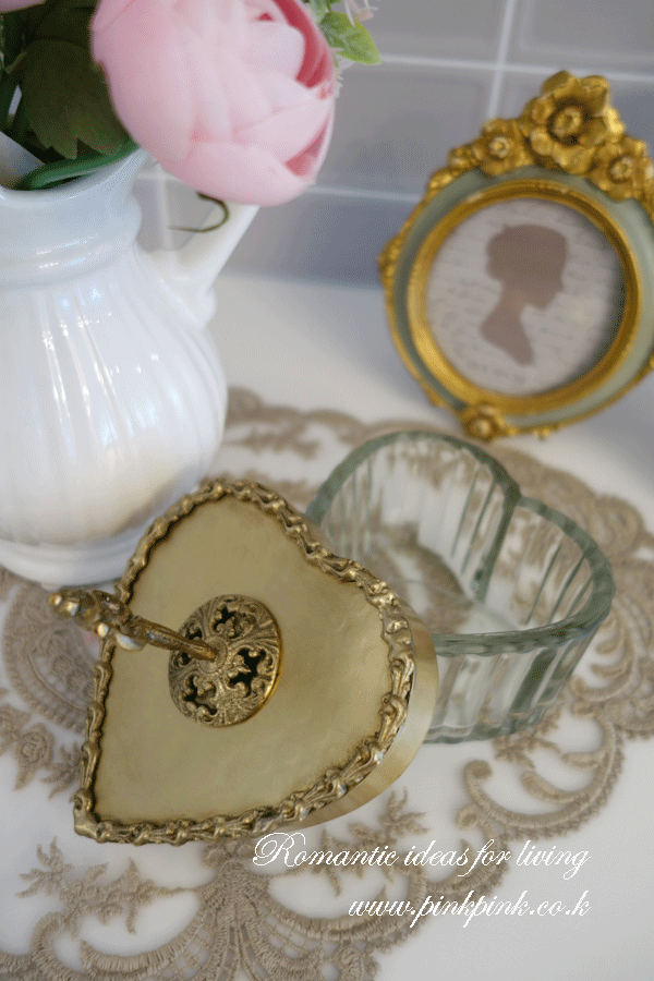 앤틱 하트 브라스 보석함