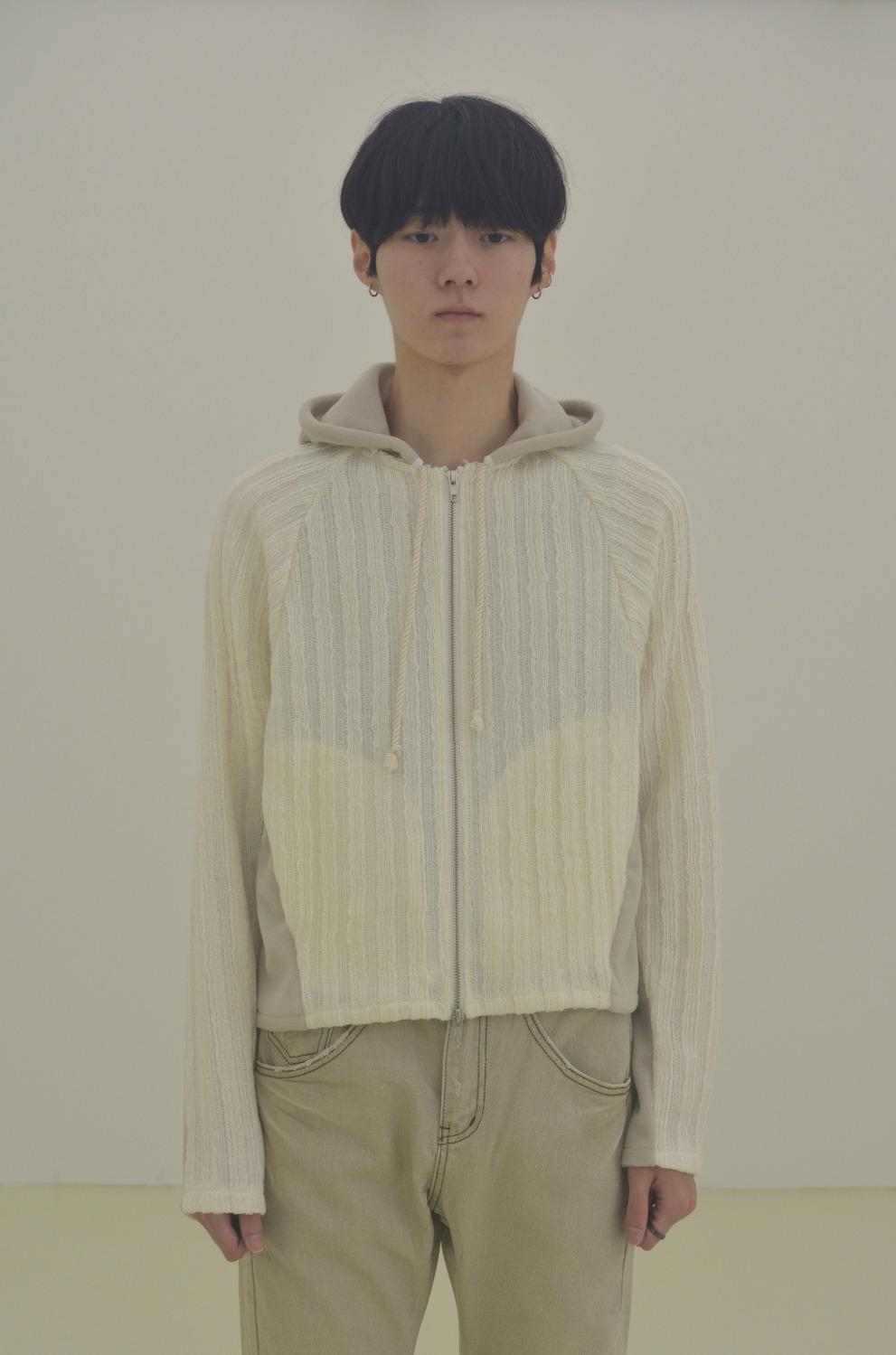 Whale hood zip-up (White)