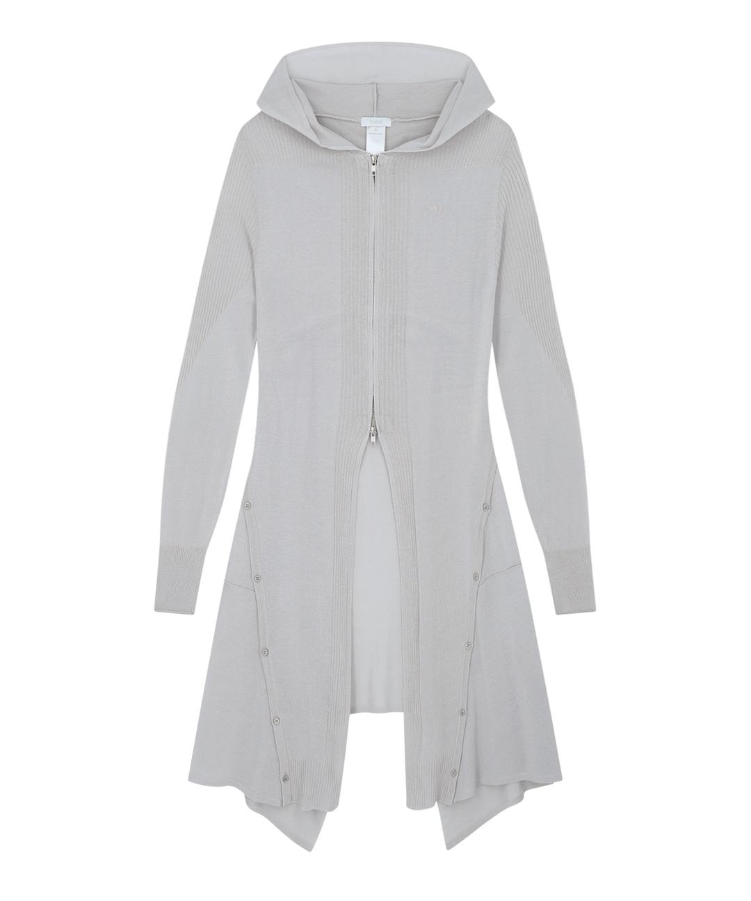 Detach Panel Knit Hoodie / Grey