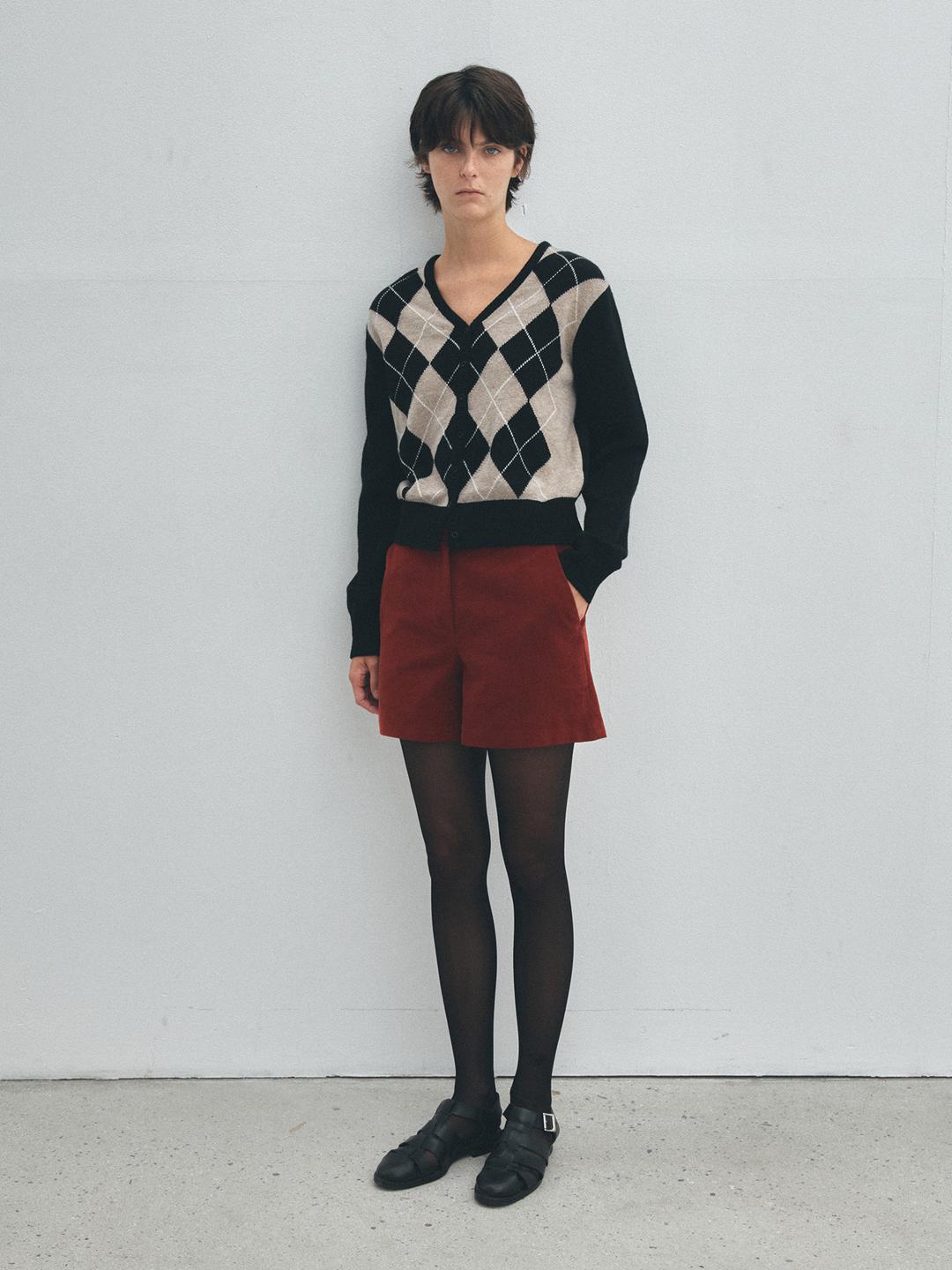 Corduroy Shorts - Red