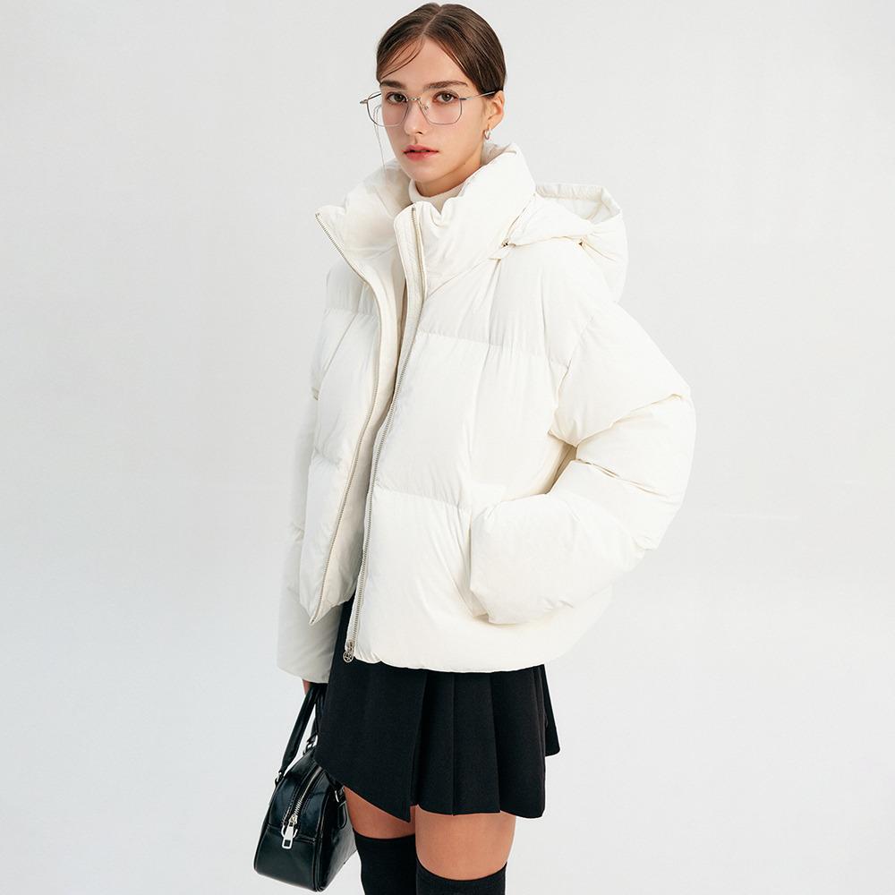 [단독~10.27][11/7 예약배송] 릴리 숏 덕 다운 후디드 패딩_크림 / LILY SHORT DUCK DOWN HOODED PADDING_CREAM