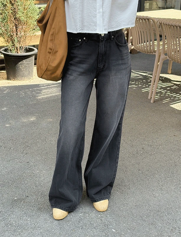 에디 힙포켓 블랙 데님팬츠