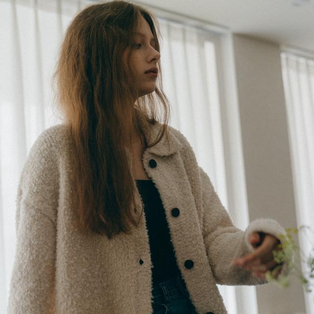 (7차_)boucle cardigan_cream