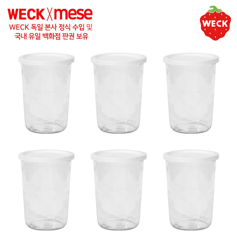 PE weck 웩 몰드쉐이프850ml(PE-743) 6p 세트 유리용기+PE마개 구성