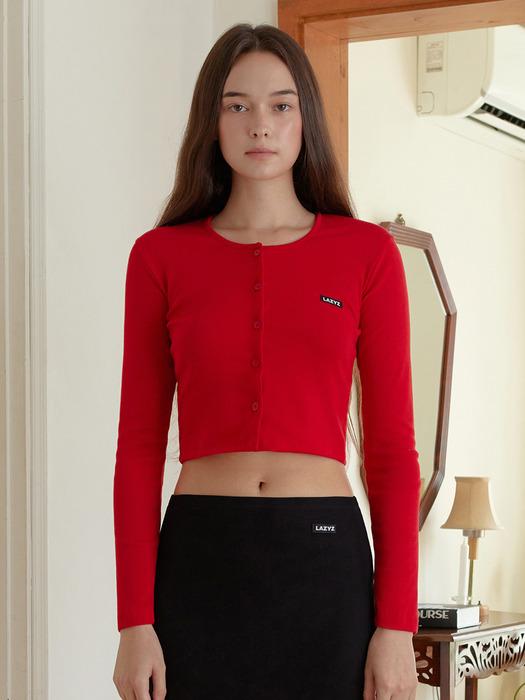 라벨 유넥 크롭 가디건 (5colors)