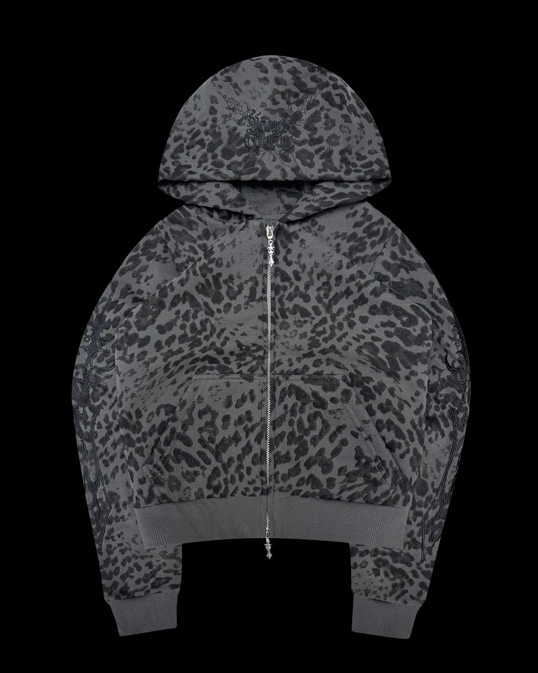 DAGGERS FITTED ZIP HOODIE NIGHT LEOPARD - XS