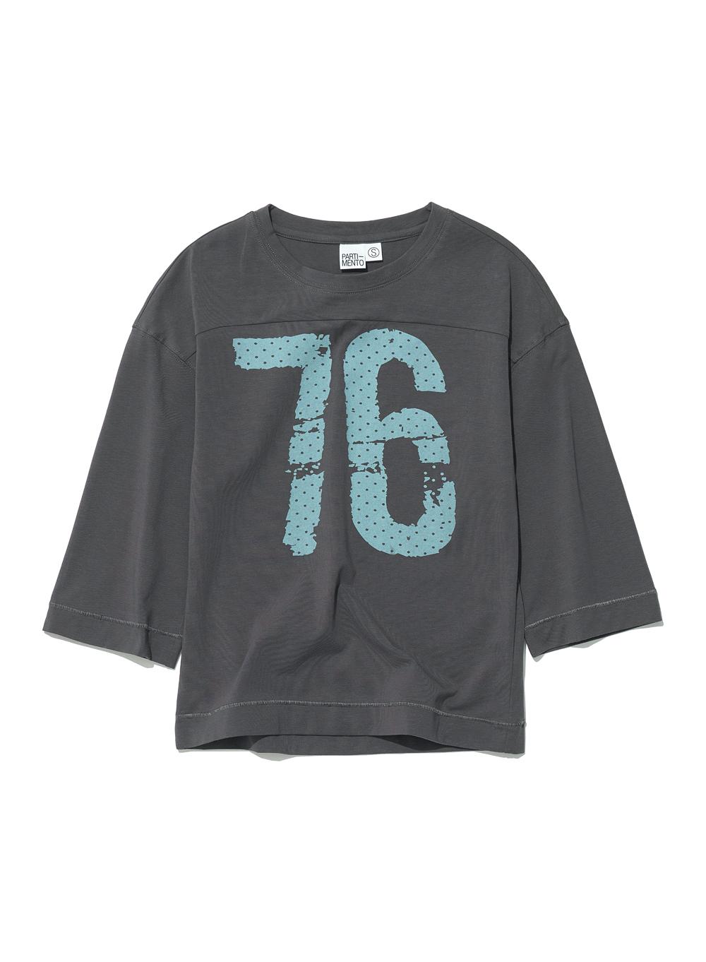 [WOMEN] 76 PRINTED FOOTBALL TEE_CHARCOAL