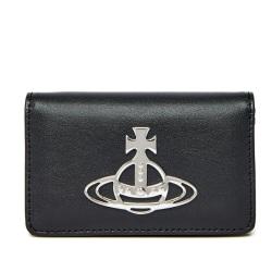 비비안웨스트우드 플랩 카드지갑 케이스 블랙 가죽 샤이니 페이턴트 카드홀더