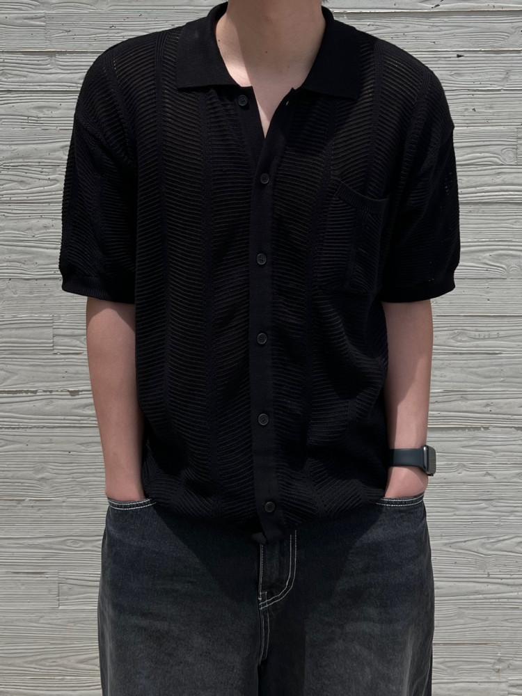 자가드 시스루 하프셔츠 가디건 (M,L)