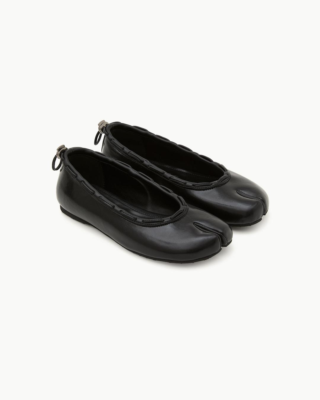 Leather String Flat / Black