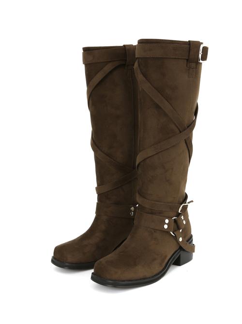 MULTI SUEDE BOOTS (BROWN)