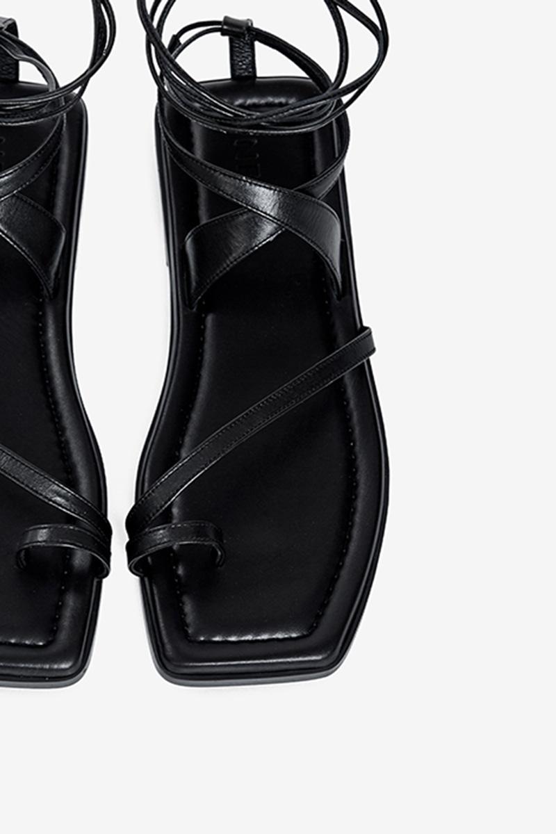 20mm Leah Tie-up Sandal (Black)