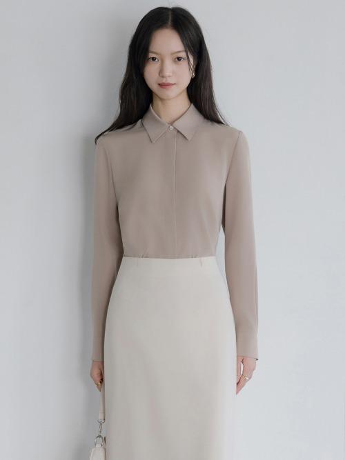 Slim low satin shirt (4colors)